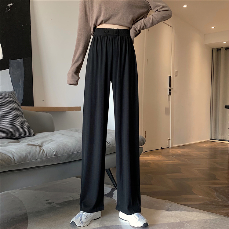 Real price ~ wide leg pants women's high waist drooping feeling, thin and versatile in spring