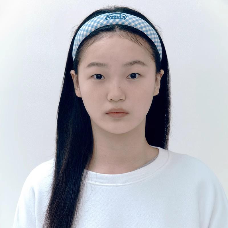 emis发箍棉格纹发箍多色可选轻便高颅顶洗脸甜美宽边压发韩系头饰