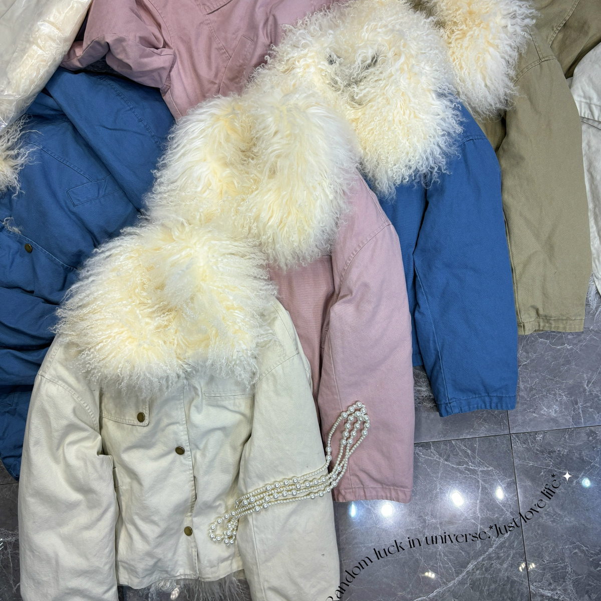 阅悦雅浪漫气质保暖羽绒服外套(配可拆卸人造毛毛领)YS2-xx7637