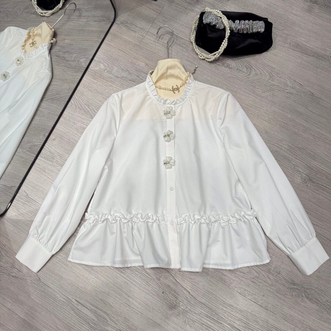 阅悦26年早春新中式风格的白色长袖小衫YS58-G208A