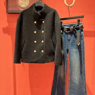 阅悦极简风小众设计双排扣短外套YS2 xx7817