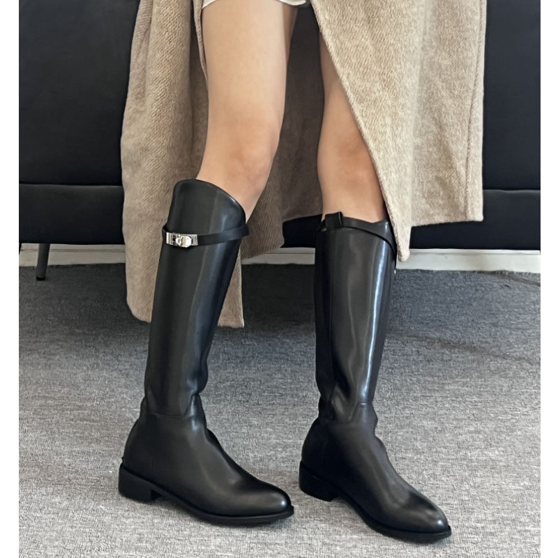 升级版【里外全真皮】大码骑士靴