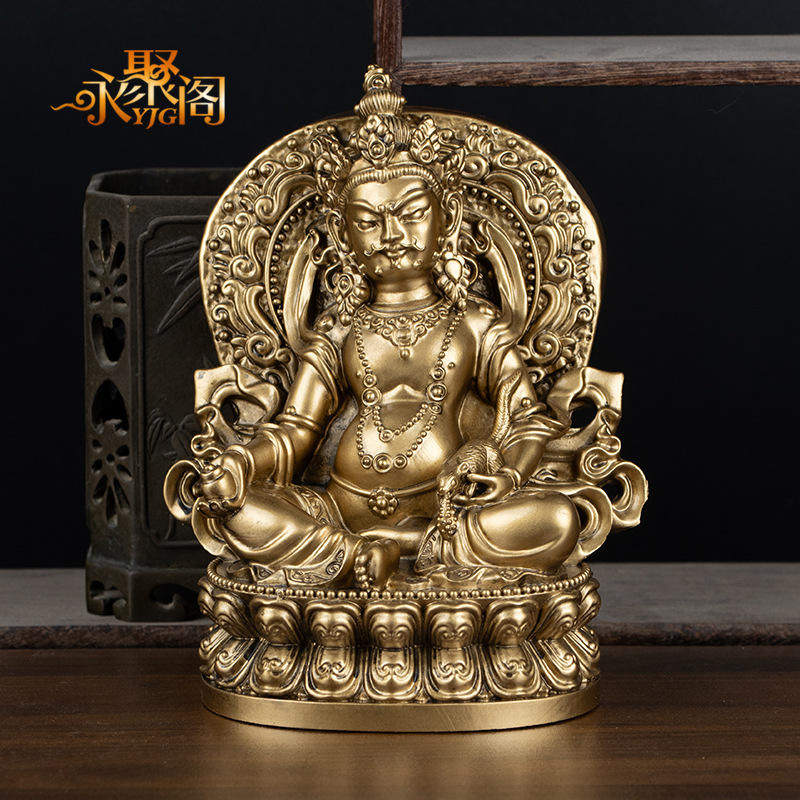 铜像密宗黄财神佛像居家供奉家用招财藏传摆件树脂仿西藏神像