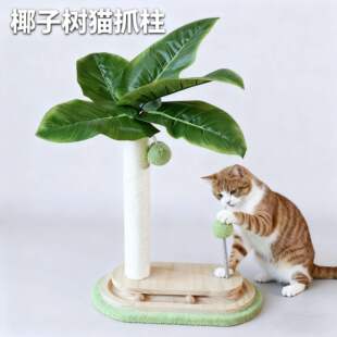 椰子树小猫猫爬架剑麻柱猫实木玩具架猫爬树占地玩具咪架子抓挠柱