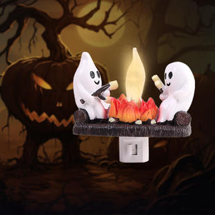 小矮人幽灵篝火氛围装饰品万圣节树脂圣诞节日小夜灯装饰摆件