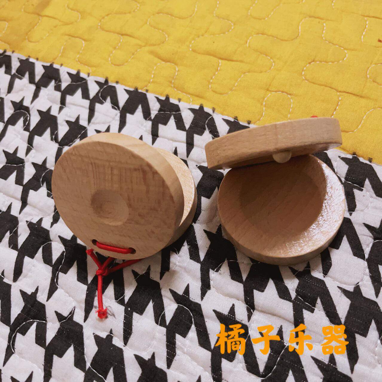 哒哒响板榉木奥尔夫打击乐器早教儿童音乐益智木质舞板专业圆舞板
