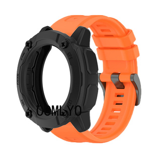 套装 适用佳明本能instinct 2X保护壳表带快拆双色硅胶腕带半包壳