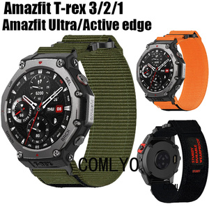 适用Amazfit T-rex 3 2 Ultra Active EDGE手表带登山尼龙帆布男