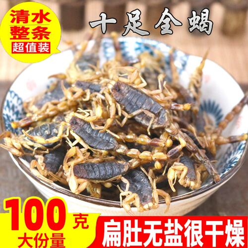 十足全蝎正品沂蒙大个蝎子干全虫清水无盐矾黑背100g中药材蝎子粉