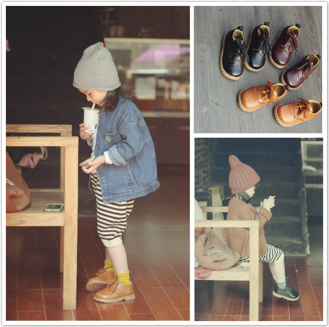 Chaussures enfants en cuir - semelle tendon - Ref 984195 Image 1