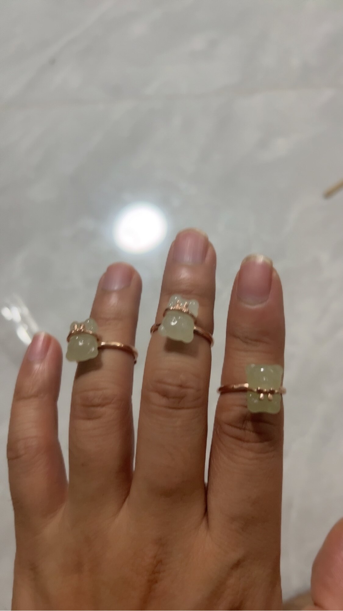 天然和田玉青海料小熊戒指S925纯银镶嵌女款款式时尚