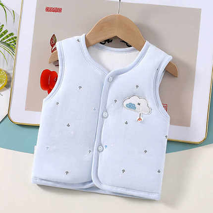 婴儿马甲春秋冬夹薄棉保暖背心上衣新生幼儿男女宝宝坎肩马夹纯棉