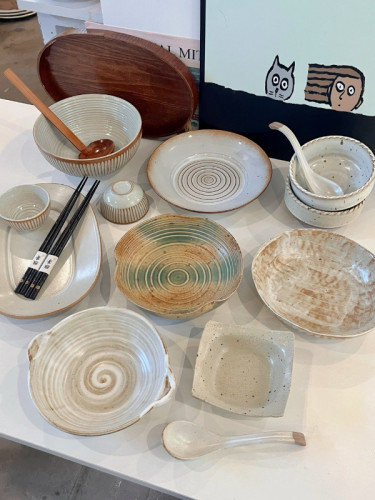 漫生活老板娘 二人食粗陶高颜值中国风日式餐具碗碟碗盘套装家用