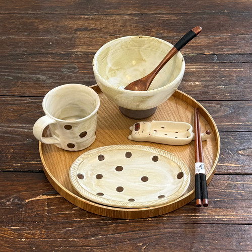 漫生活老板娘 波点喵趣 面碗一人食套装碗盘餐具精致吃面条大碗