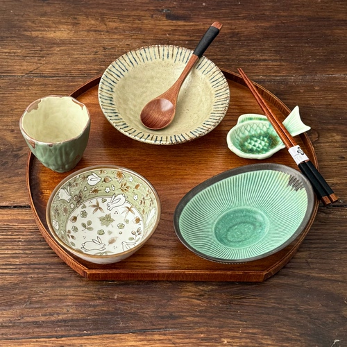 漫生活老板娘 森间觅兔一人食餐具套装复古粗陶家用全套器皿氛围