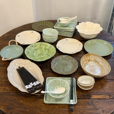 漫生活老板娘燕语春晴六人食高颜值小清新餐具套装碗盘碗碟精致