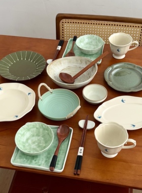 漫生活老板娘燕语春晴二人食碗盘碗碟套装简约素雅家用酒店餐厅