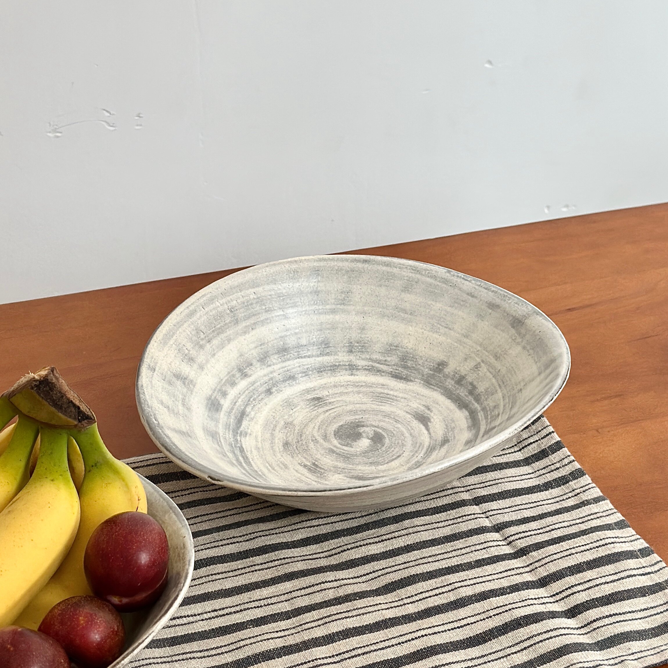 漫生活老板娘复古粗陶粉引系列果盘摆盘汤面碗异形大沙拉碗茶点盘