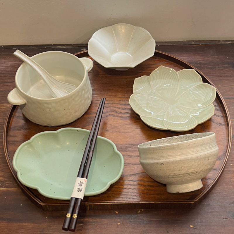 漫生活老板娘蓝天白云一人食月子餐套装餐具碗碟套装组合分餐休闲