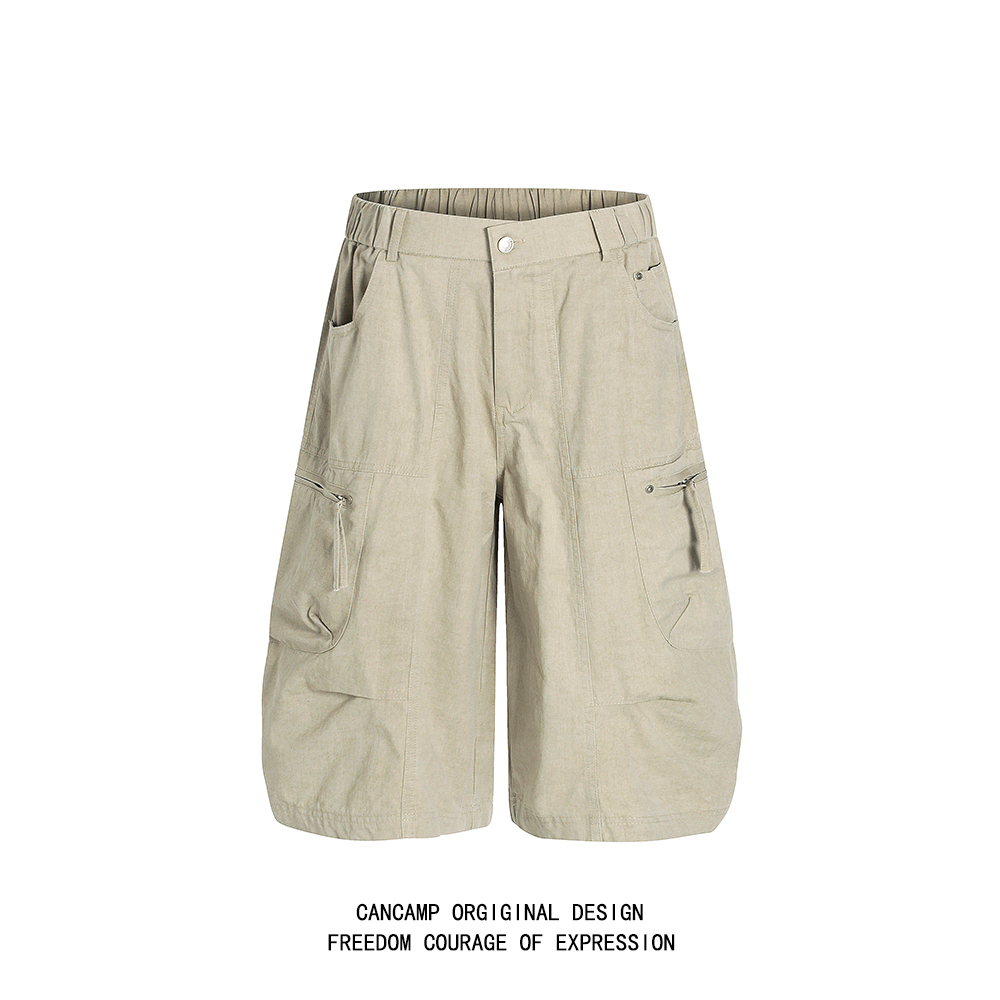 CANCAMP美式复古多口袋工装短裤
