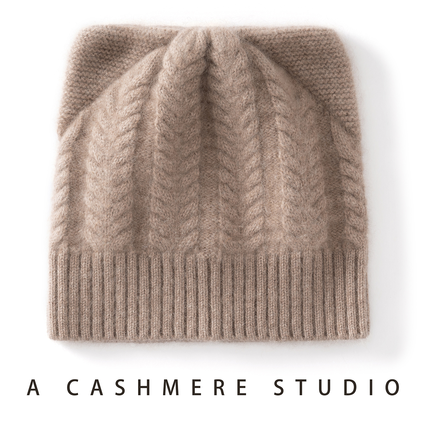 秋冬季山羊绒针织帽子儿童男女猫耳朵加厚保暖护耳时尚包头冷帽