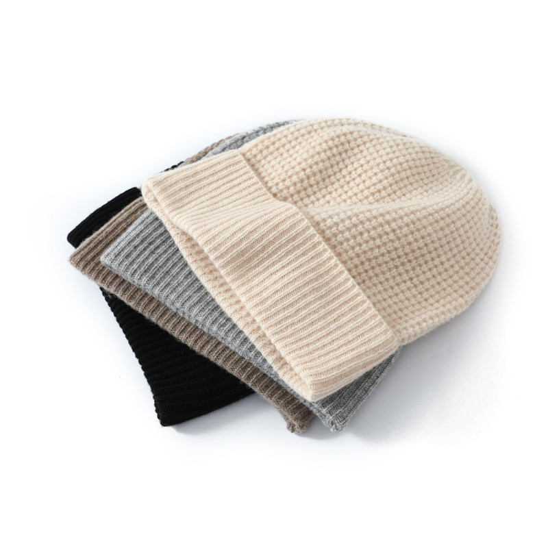 100%羊毛针织帽子新款男玉米粒女儿童帽秋冬季保暖护耳帽毛线冷帽