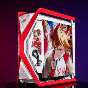 定制机箱华硕rog太阳神创世神主题定制初号机吹雪动漫diy副屏灯板