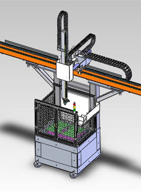 三轴齿轮齿条牛头桁架机械手X2640  3D图纸 机械设计素材 SW模型