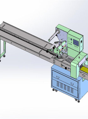 枕式包装机 原件 带工程图 X2682 3D图纸 机械设计素材 SW模型