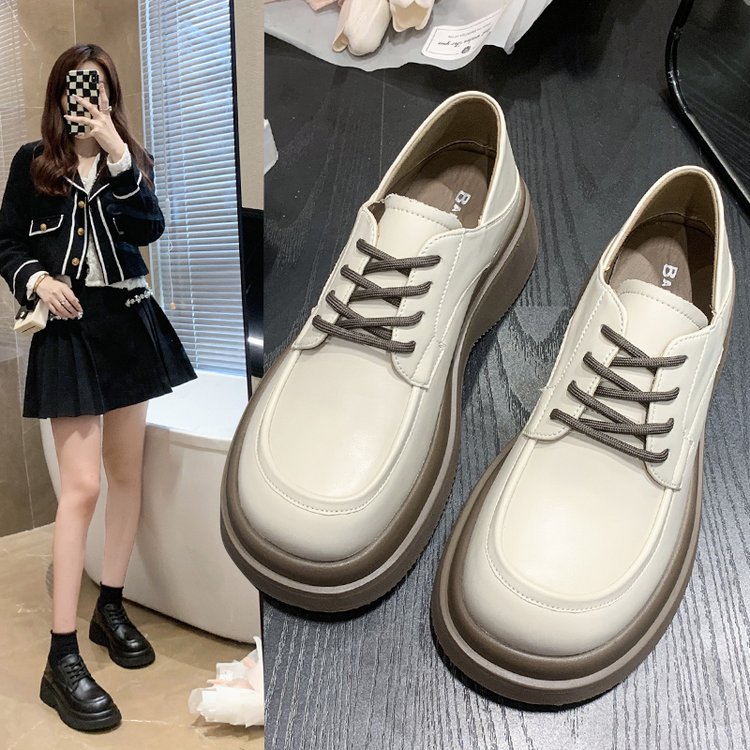 大码女鞋41—43脚宽胖妹妹40厚底乐福鞋女英伦风小皮鞋玛丽珍鞋42