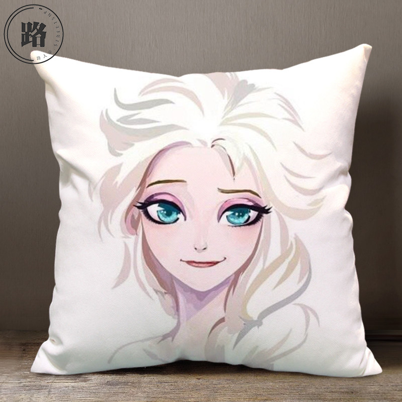 迪士尼冰雪奇缘2爱莎公索菲亚抱枕头来图定制沙发靠垫生日礼物