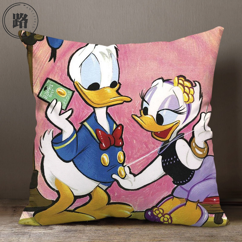 迪士尼唐老鸭黛丝周边同款抱枕头来图定制沙发靠垫手办生日礼物
