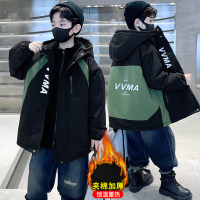 男童三合一冲锋衣加厚加绒棉衣