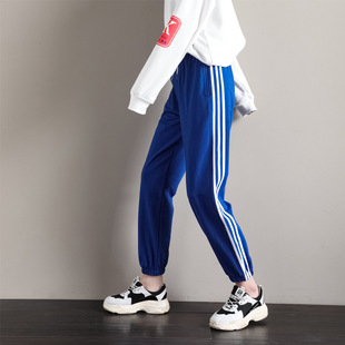 特价 ins运动裤女春秋三道杠韩版学生原宿宽松运动裤灯笼休闲裤