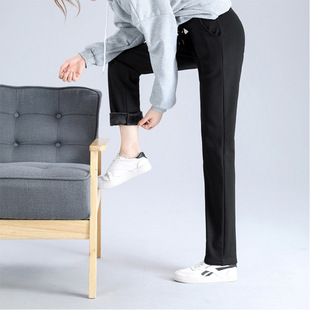 加绒加厚运动裤女裤子秋冬季宽松休闲直筒裤外穿加厚时尚卫裤学生