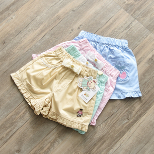 断码特价binpaw女童夏天纯棉花边迷你短裤韩版儿童热裤女宝宝婴儿