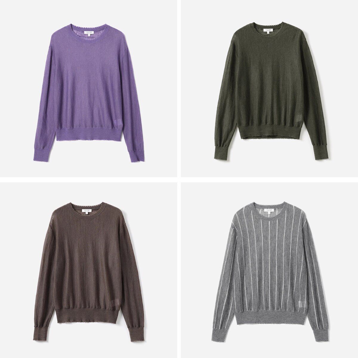 茉莉雅集 复古废土风超幼羊驼毛羊毛毛边罗纹针织套衫 WZT07203