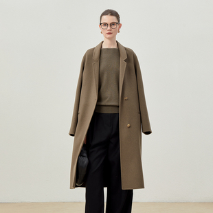 茉莉雅集 L*m@ire意大利羊毛羊绒双面呢复古西装领大衣WDY06069