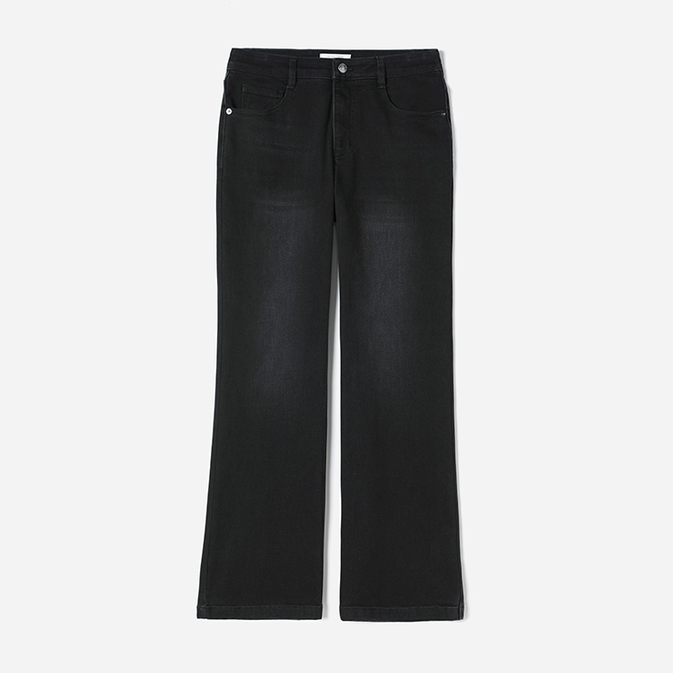 茉莉雅集摩登保暖内里起绒牛仔棉微喇裤 WKZ07043