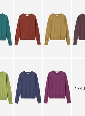 解放双手可机洗精纺全羊毛140s缤纷多色入针织套衫四季 WZT05342