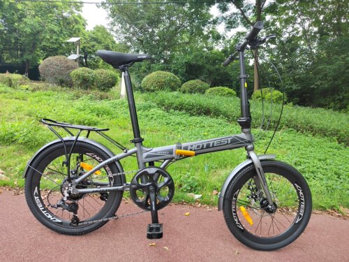 20寸铝合金折叠自行车单车8速折叠车碟刹带泥板货架自行车