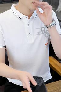 83008-P35男士衫短袖t恤2024夏季休闲商务时尚翻领上衣图片