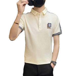 PL035-特P40夏季翻领短袖t恤男士青年翻领polo衫半袖有带领体恤图片
