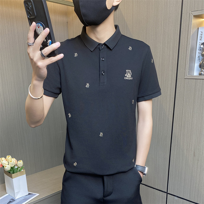 PL045-特P40控65夏季翻领短袖polo衫男时尚百搭个性休闲欧货潮衣,男装Polo衫,电商D310B