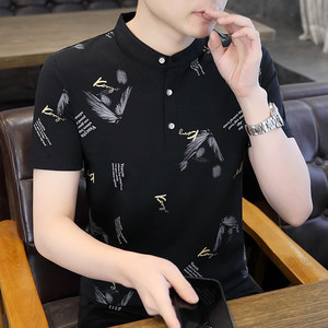 84102-P35春秋新款短袖T恤男休闲打底衫男士修身衫商务休闲图片