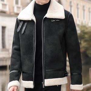 68802-P208pu皮棉衣男士冬季加厚棉服机车皮夹克羊羔毛外套图片