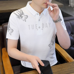 84020-P35春秋新款短袖T恤男休闲打底衫男士修身衫商务休闲图片