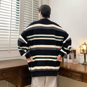 76952-P65 秋冬新款休闲毛衣男长袖针织衫港风宽松毛衣打底衫图片