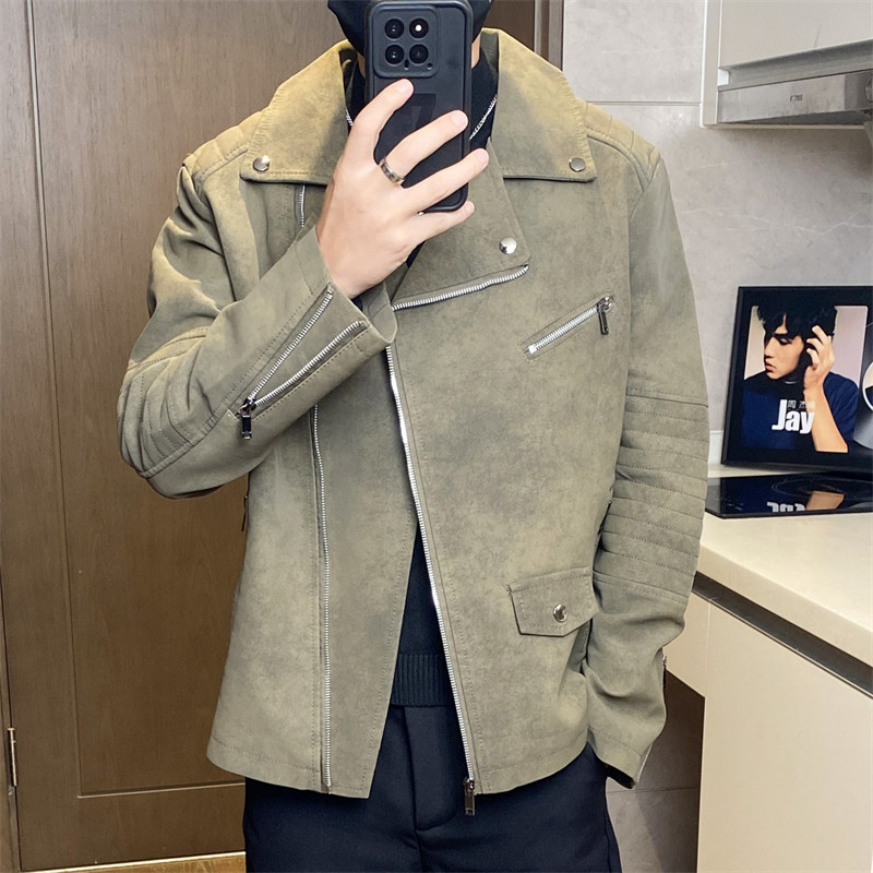 JK897-P100男士英伦皮衣水洗复古夹克休闲外套潮流修身痞帅机车服,男装夹克,电商D310B