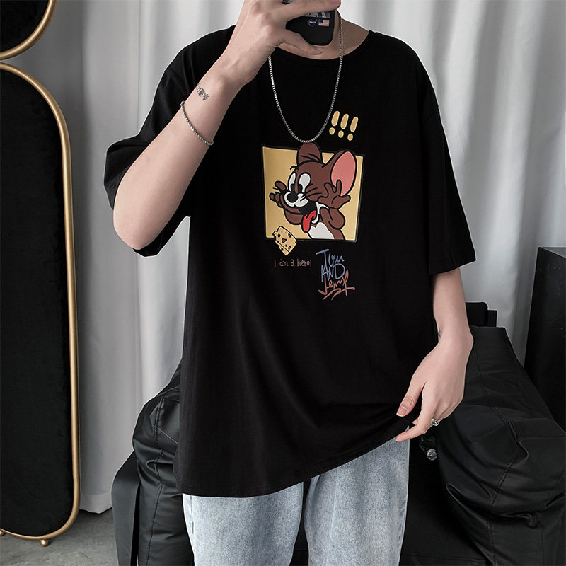 现货TX02-P25猫和老鼠短袖T恤男生夏季青少年初中生潮牌重磅,男装T恤,电商D310B